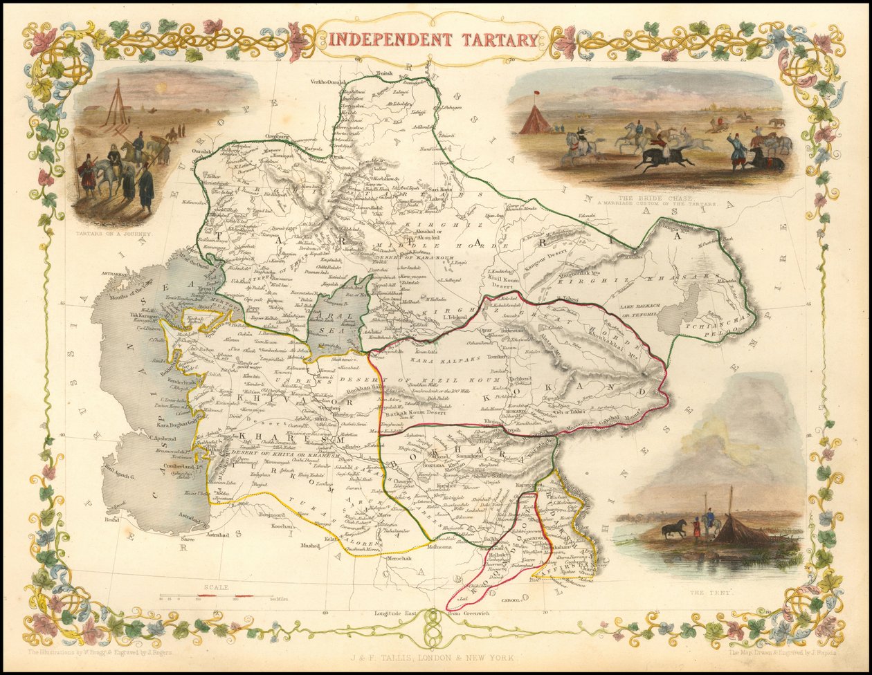 Carte de 1851 de la Tartarie indépendante par John Tallis - John Tallis
