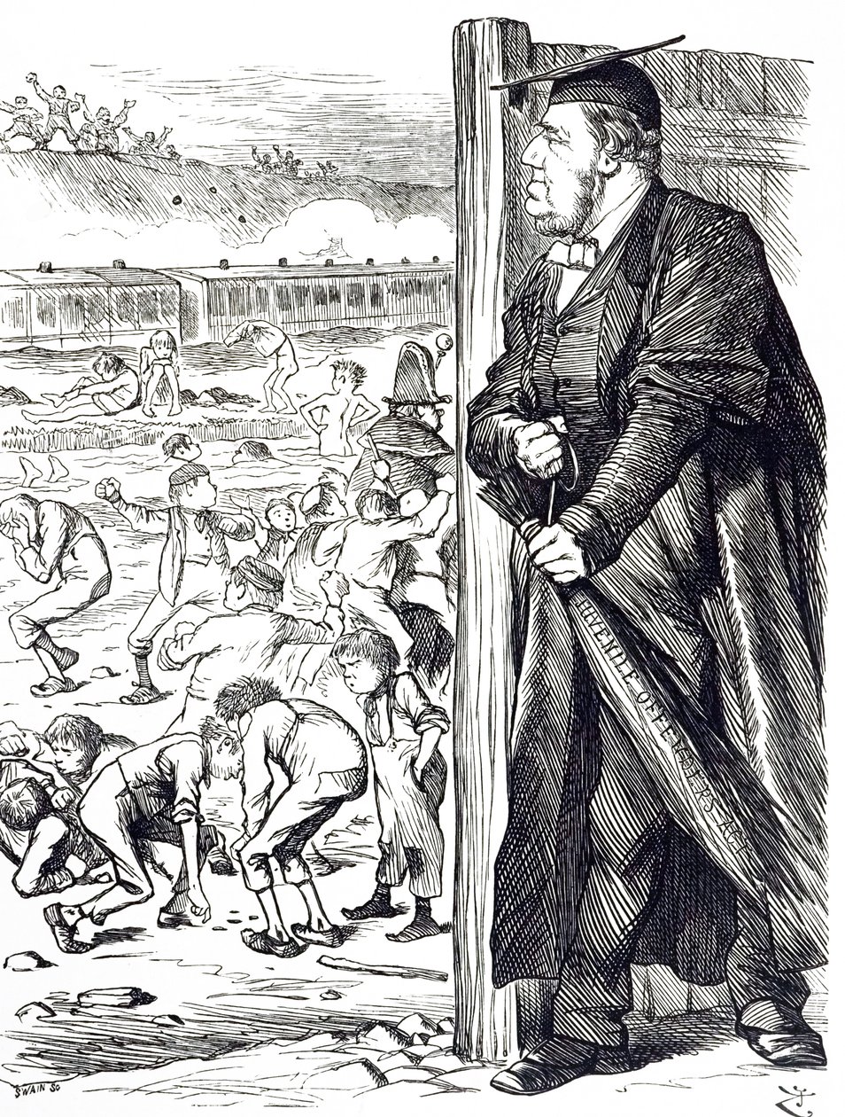 Un dessin humoristique représentant William Vernon Harcourt (1827-1904) qui, lorsqu