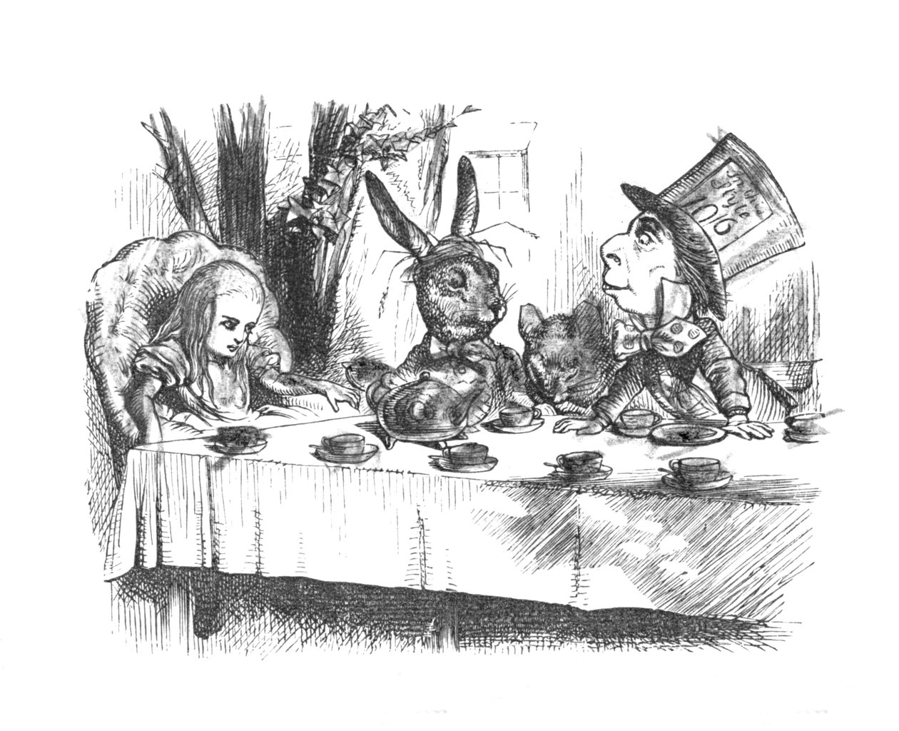 Alice à la fête du thé du Chapelier fou, 1889 - John Tenniel