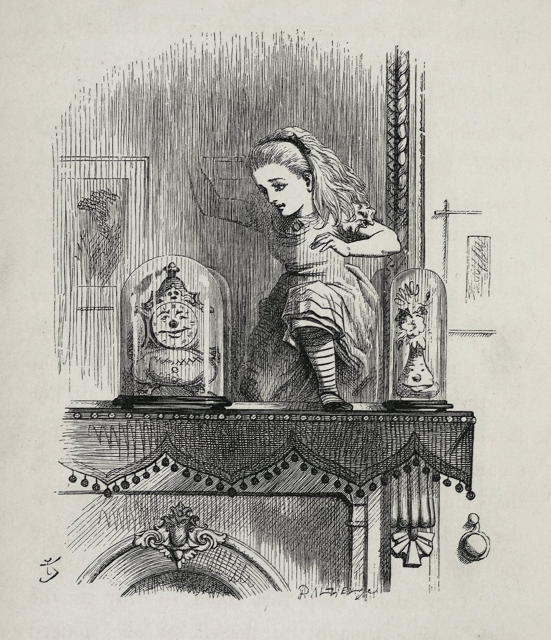 Alice traversant le miroir - dans «Les aventures d