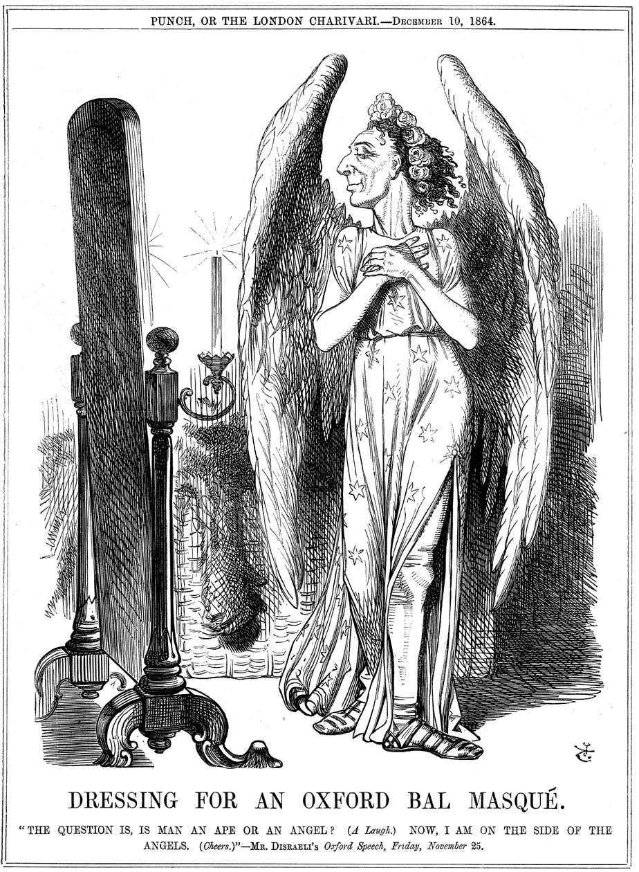 Benjamin Disraeli, conservateur britannique, caricature de Punch, 1864 - John Tenniel