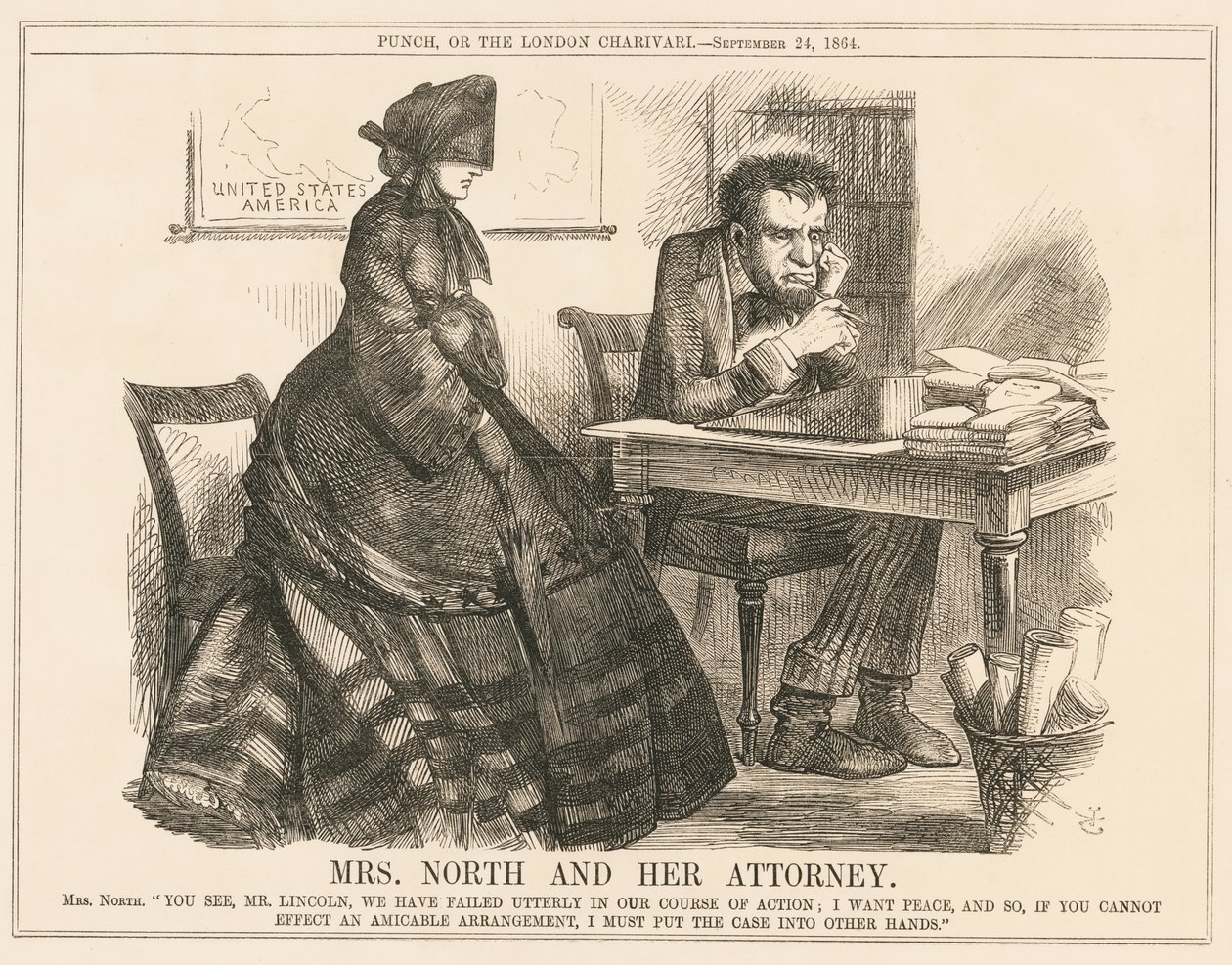 Mme North et son avocat - John Tenniel