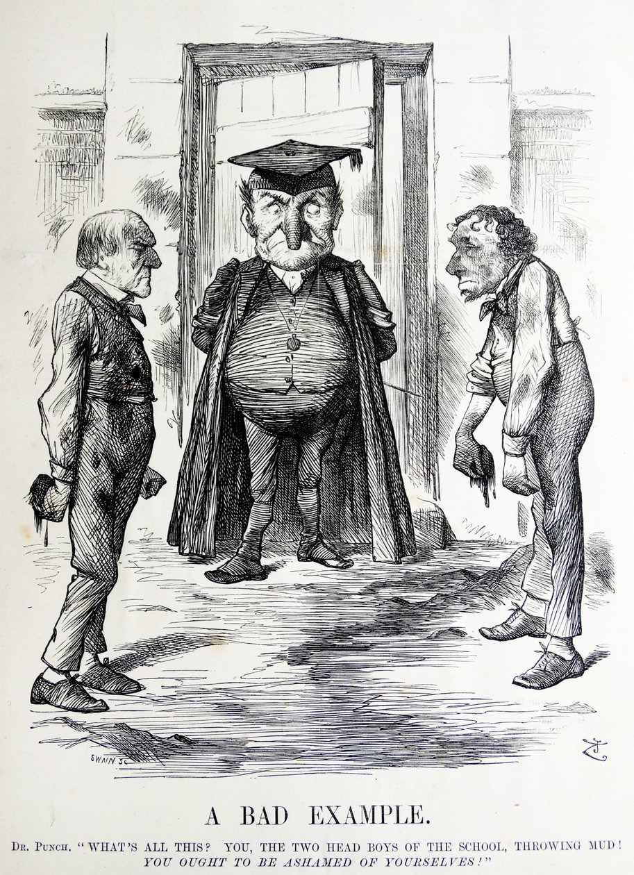 Satire politique représentant William Ewart Gladstone et Benjamin Disraeli - John Tenniel