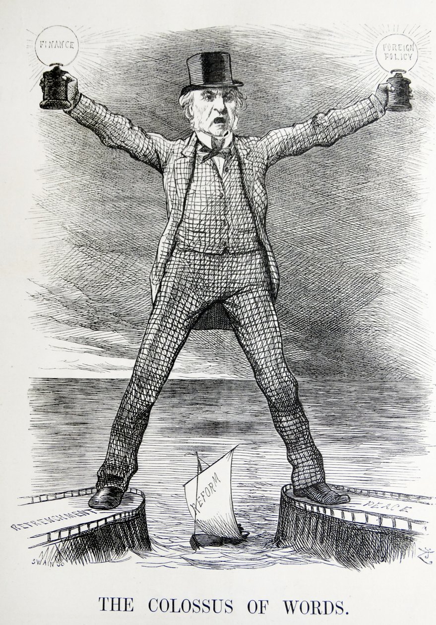 Satire politique représentant William Ewart Gladstone et Benjamin Disraeli - John Tenniel