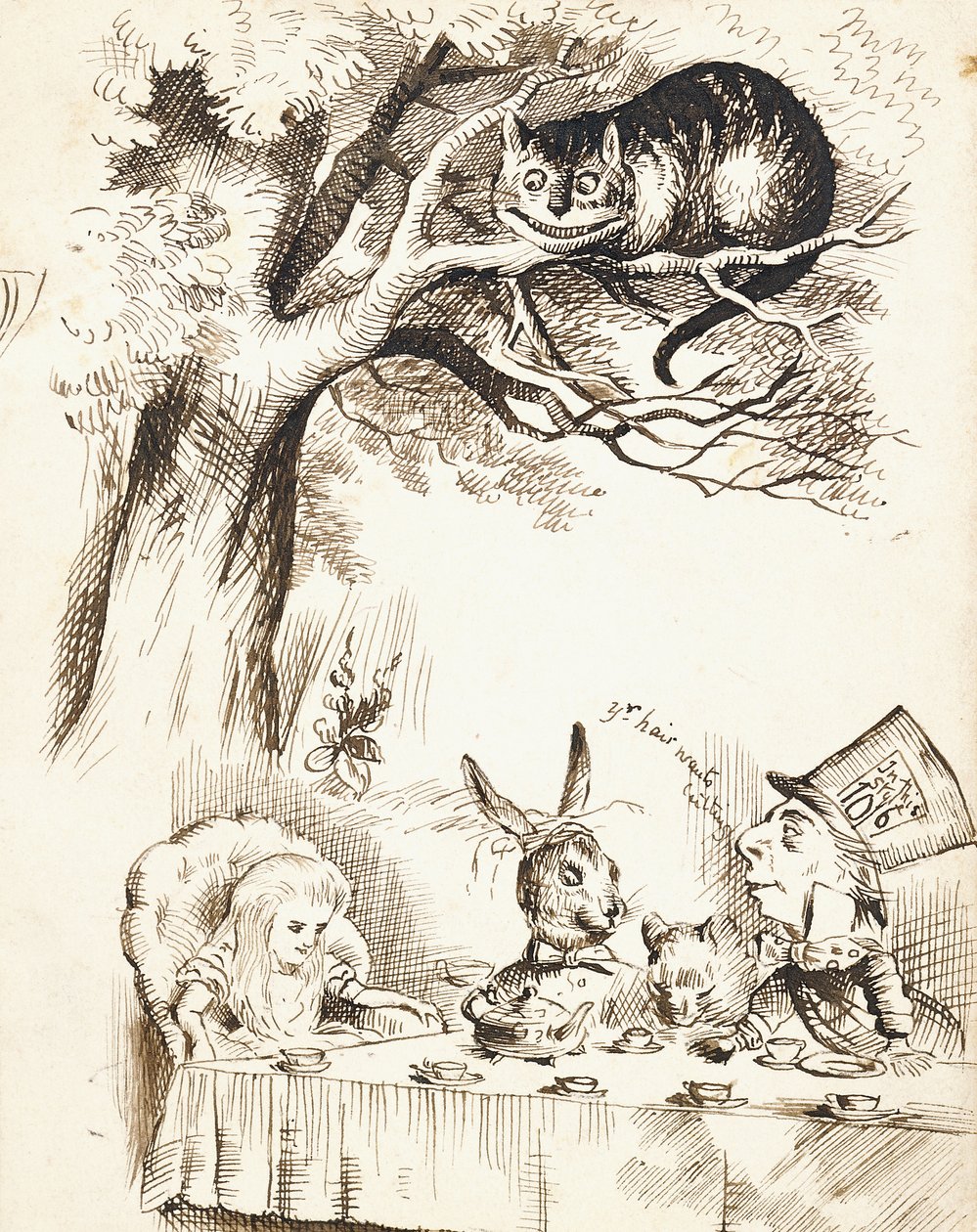 Scène de la fête du Chapelier Fou, vers 1865 - John Tenniel