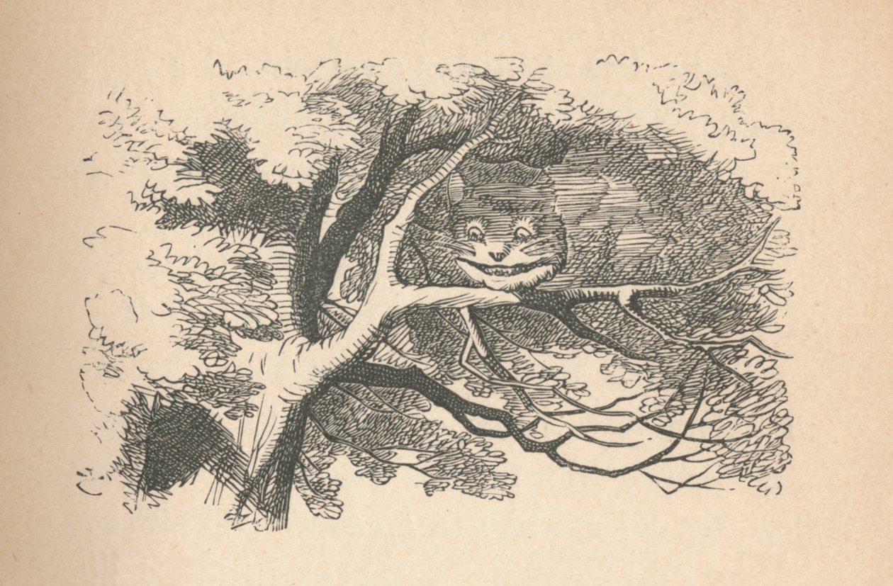 Le Chat du Cheshire commence à disparaître, son sourire est le dernier à partir, 1889 - John Tenniel