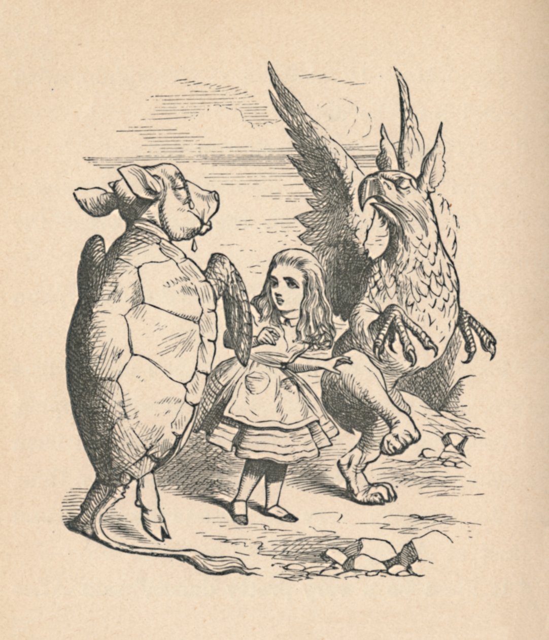 La Fausse Tortue, Alice et le Griffon, 1889 - John Tenniel