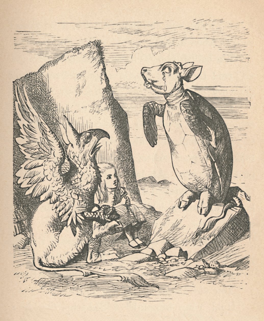 La Fausse Tortue, le Griffon et Alice, 1889 - John Tenniel