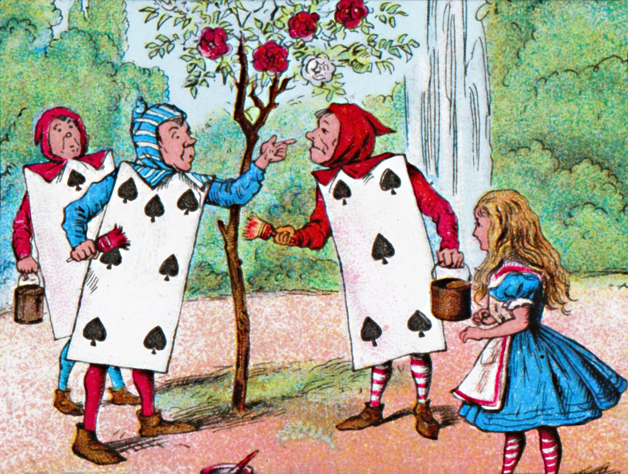 Les cartes à jouer peignant les rosiers, vers 1910 - John Tenniel