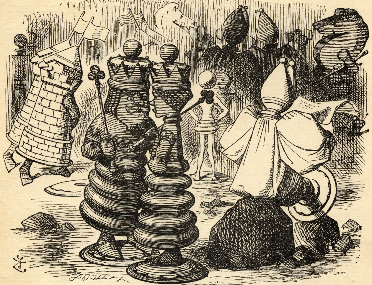 Le Roi Rouge et la Reine. Illustration de Sir John Tenniel - John Tenniel