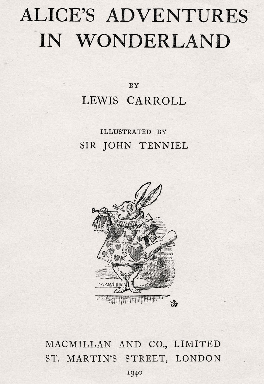 Le Lapin Blanc sur la page de titre de 