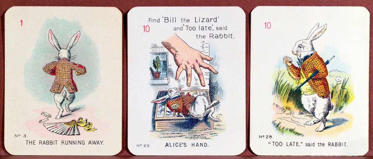 Trois cartes de Happy Family représentant des personnages d