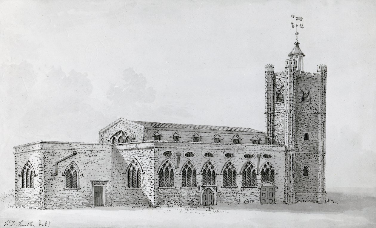 Vieille église de St Giles, c.1718 - John Thomas (after) Smith