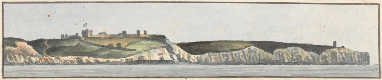 Château de Douvres, nord-est, 1/2 nord (un des cinq dessins sur un montage) - John Thomas Serres