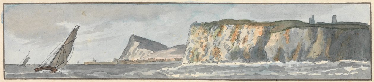 Le South Foreland et la falaise de Shakespeare (un des cinq dessins sur un montage) - John Thomas Serres