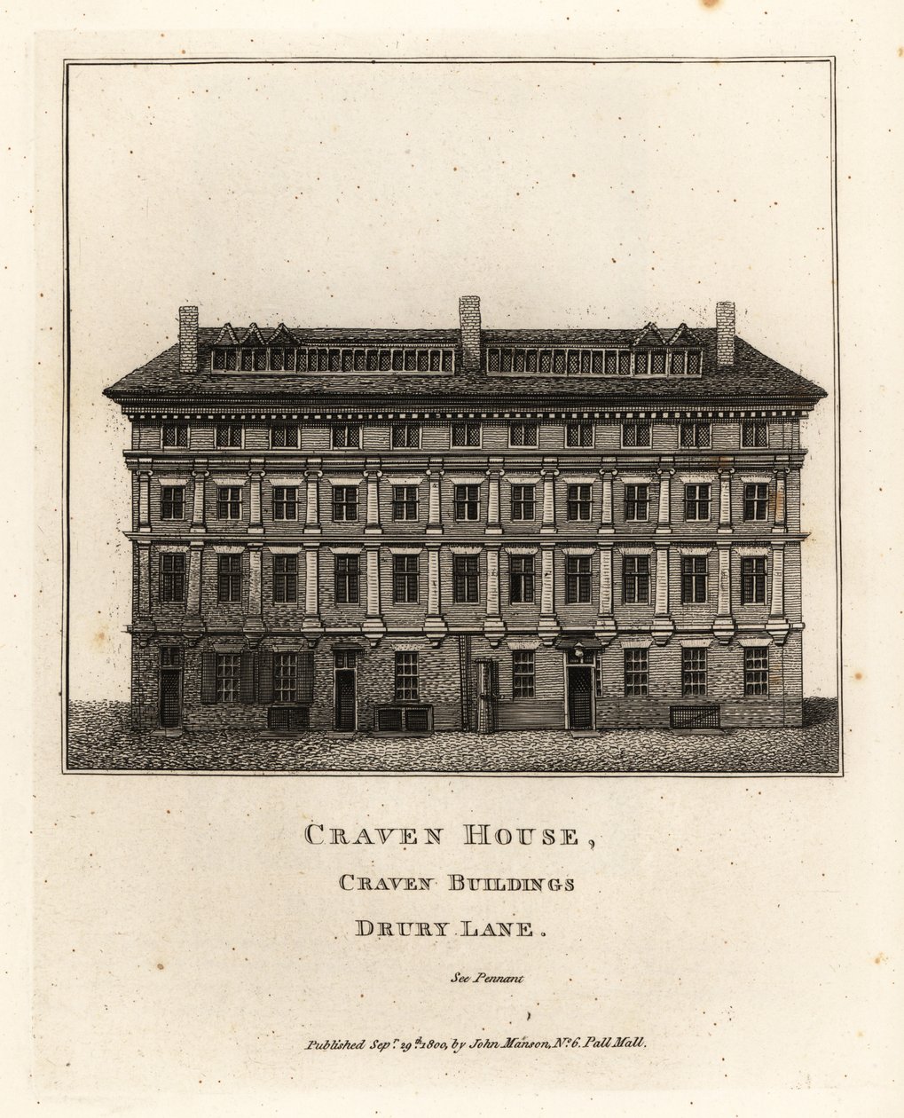Maison Craven, Bâtiments Craven, Drury Lane, Londres - John Thomas Smith