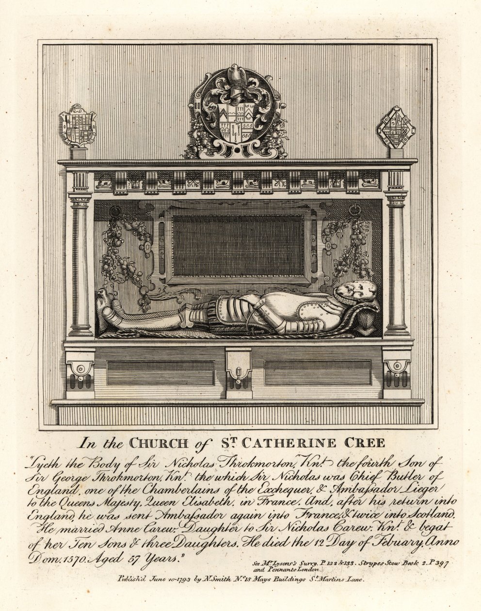 Effigie funéraire de Sir Nicholas Throkmorton - John Thomas Smith