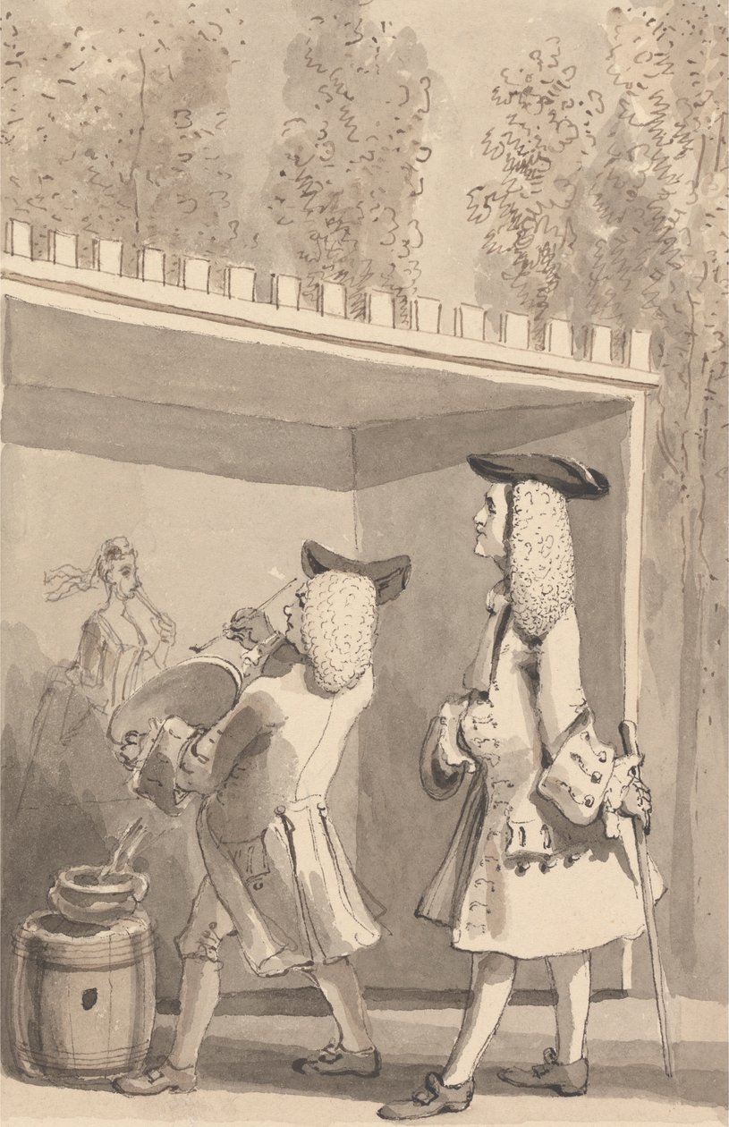 Hogarth peignant dans les jardins de Vauxhall en présence de Jonathan Tyers - John Thomas Smith