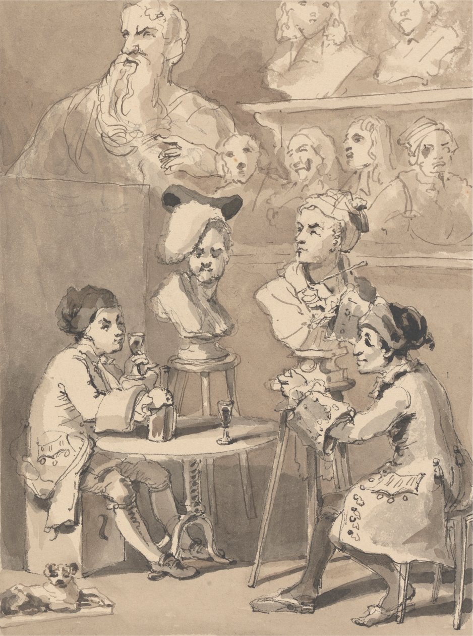Hogarth posant pour Roubiliac pour son buste - John Thomas Smith