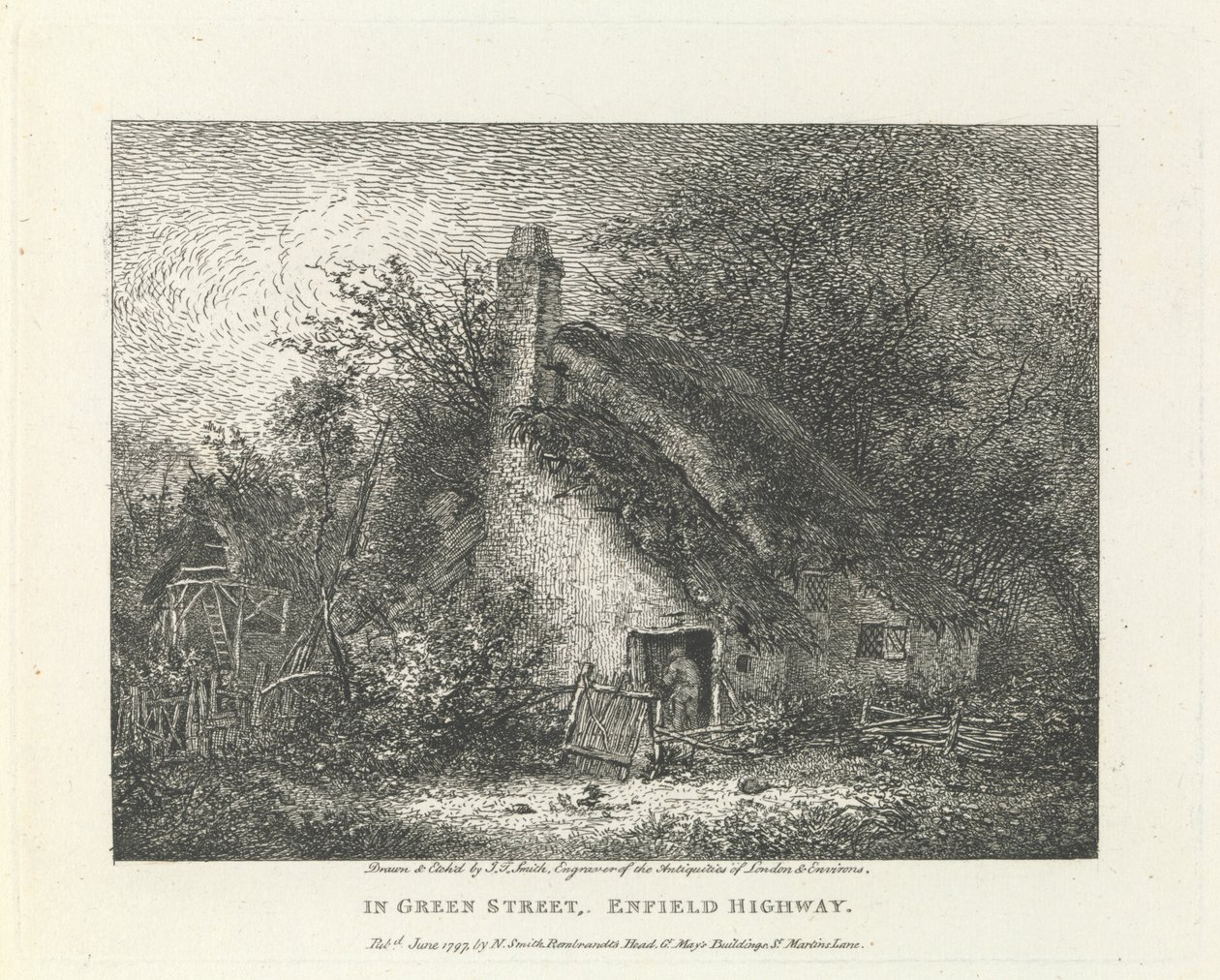 Dans Green Street, Enfield Highway, banlieue extérieure nord - John Thomas Smith