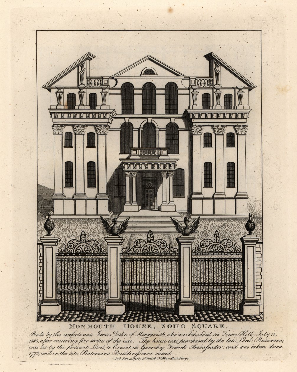 Maison Monmouth, Soho Square, démolie en 1773 - John Thomas Smith