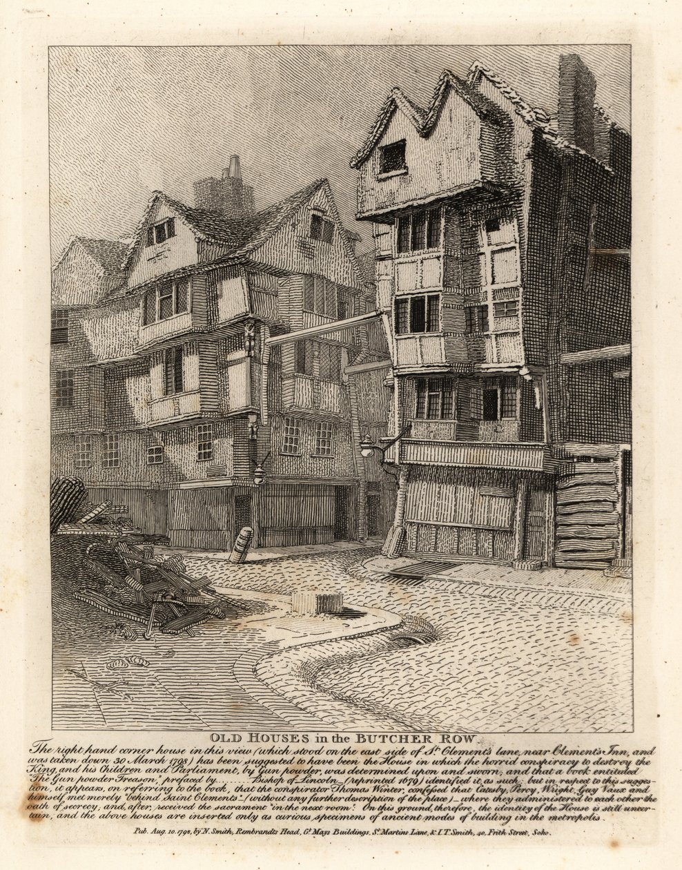 Vieilles maisons dans Butcher Row, Londres. La maison d