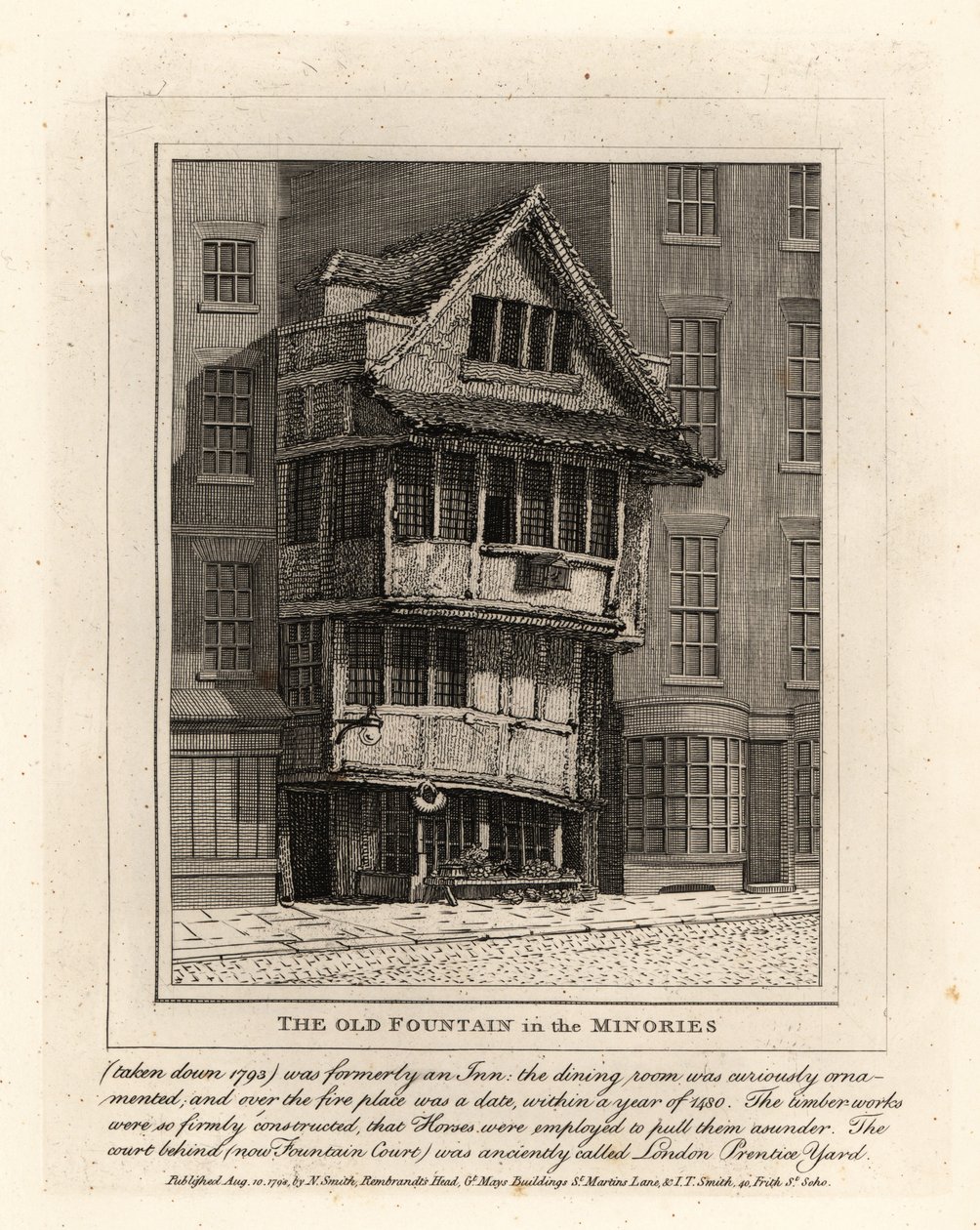 La vieille fontaine dans la paroisse de Minories, Londres - John Thomas Smith