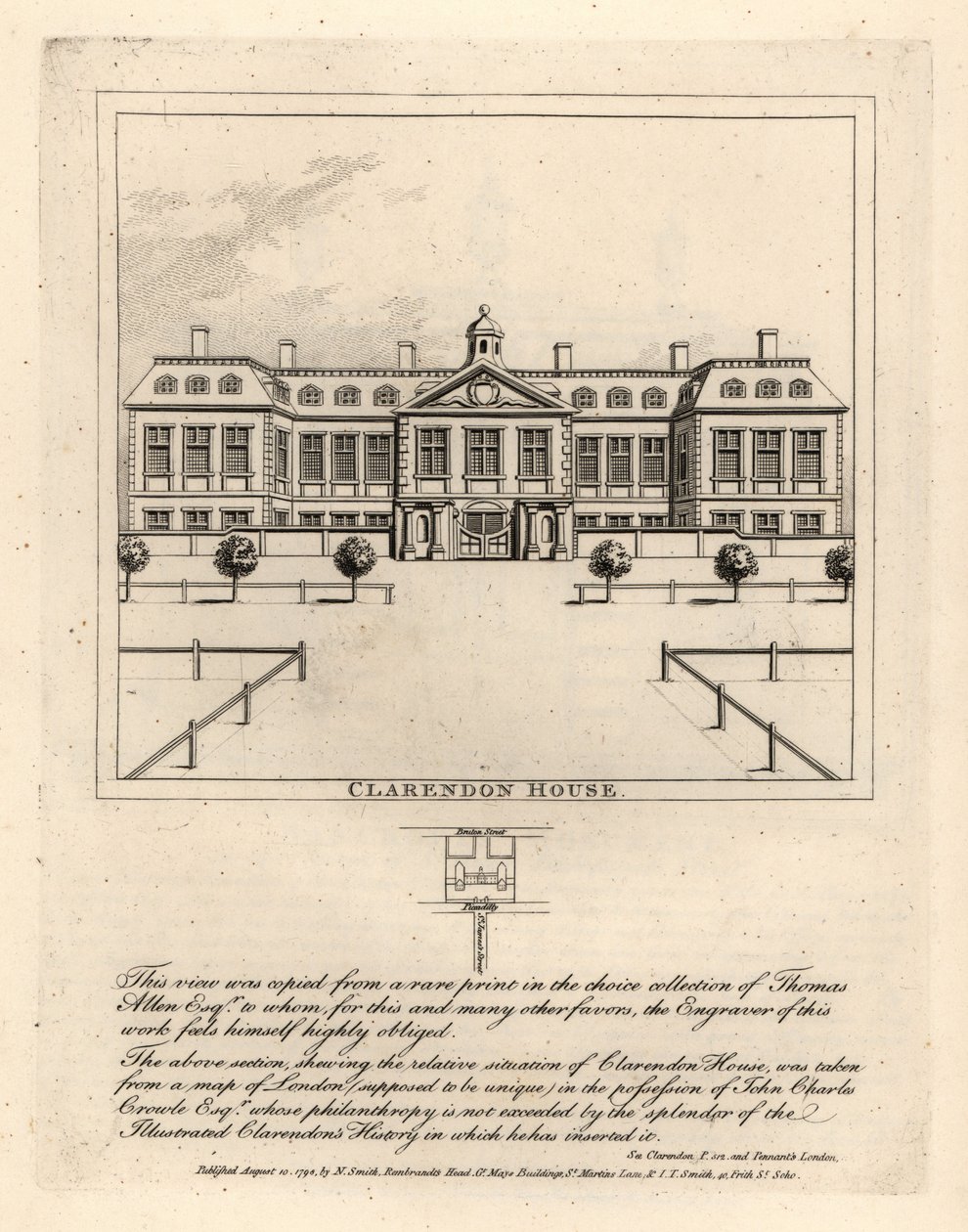 Vue de Clarendon House depuis St James Street, d