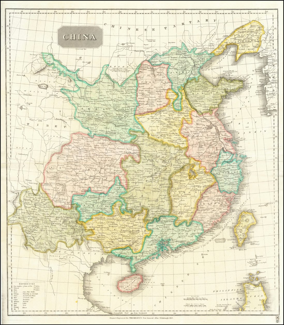 Carte de la Chine en 1815 - John Thomson