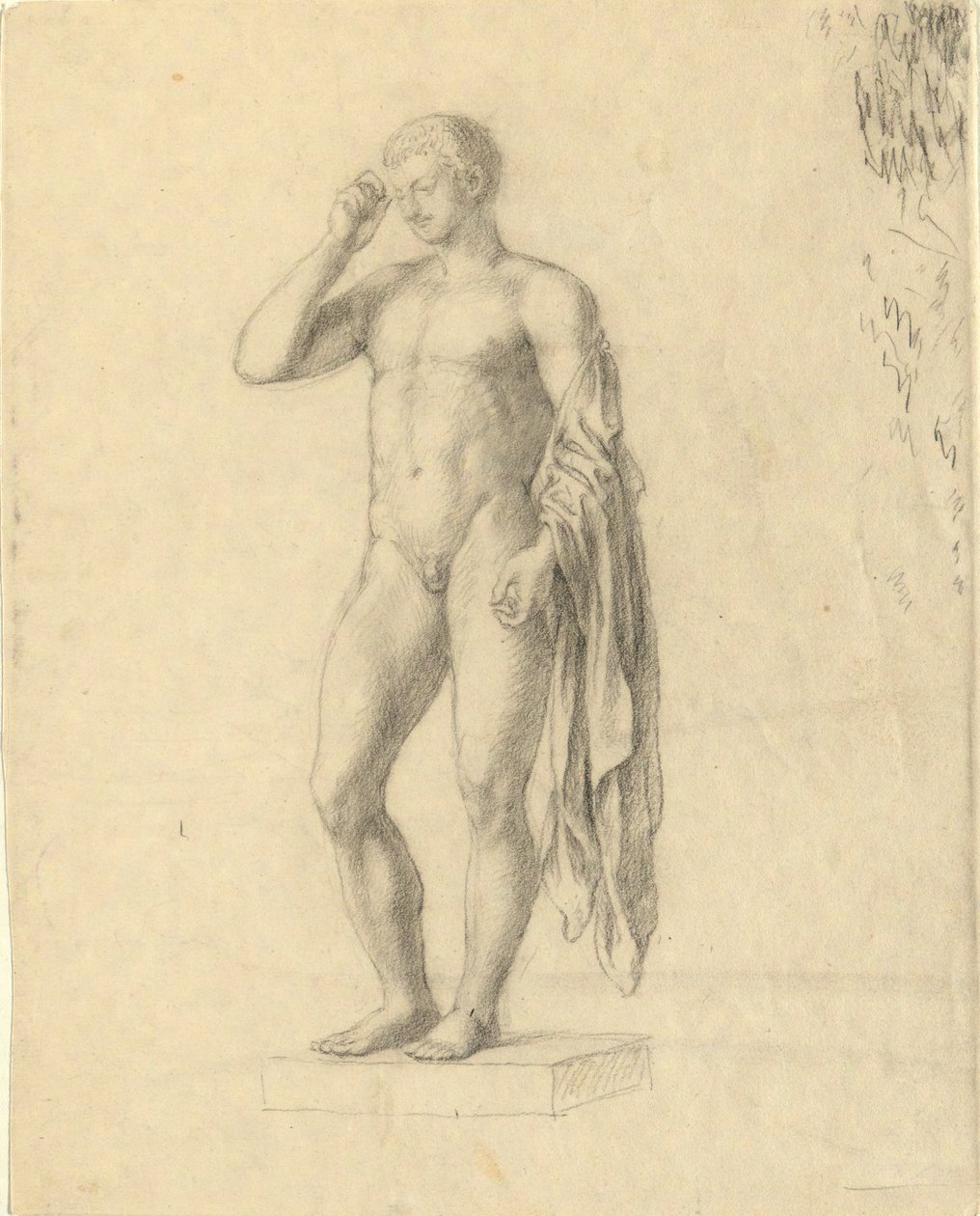 Figure masculine nue (classique) montrant le côté gauche (?) - John Trumbull