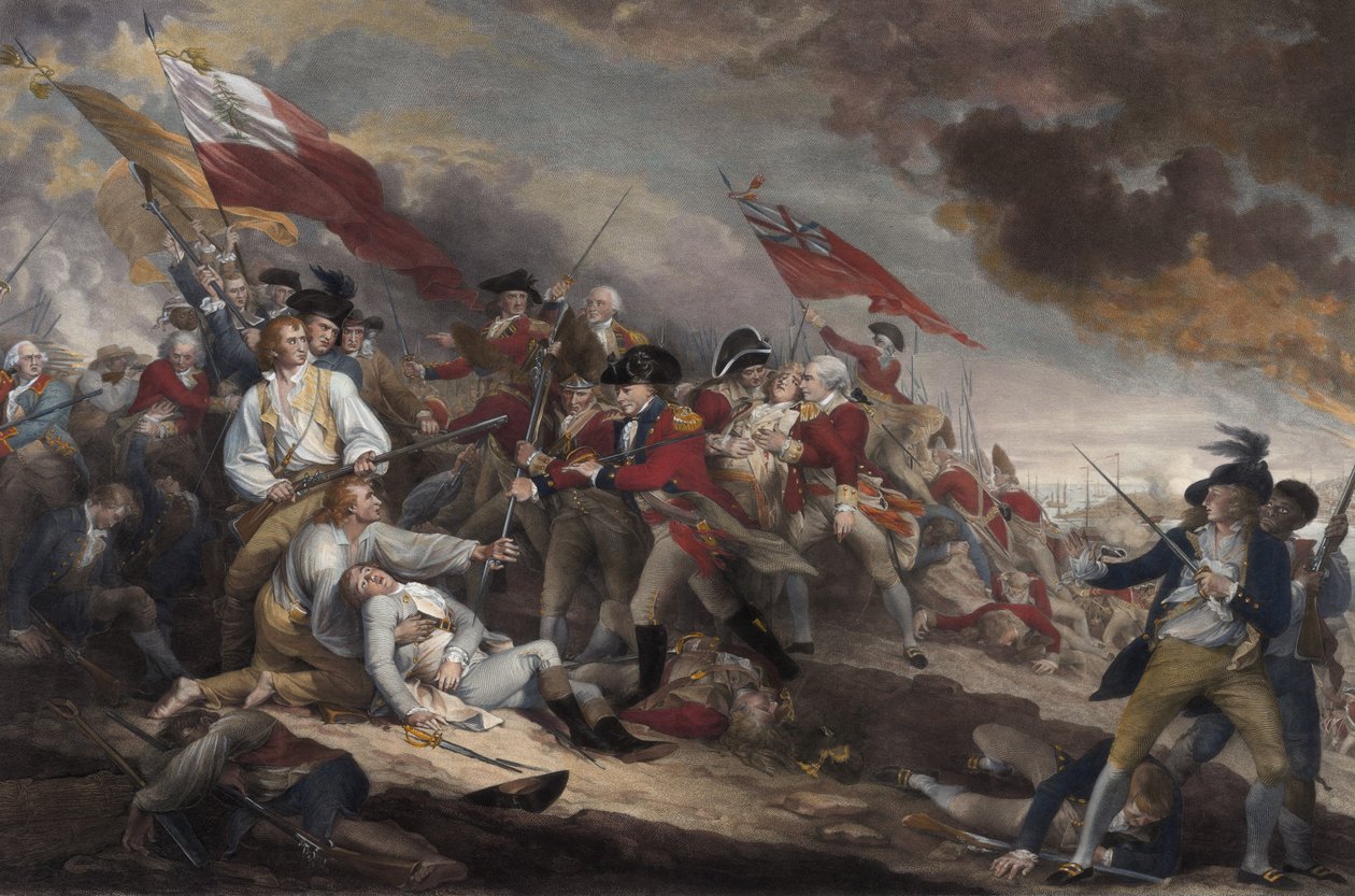 La mort du général Warren à la bataille de Bunker Hill, 17 juin 1775, pub. 1786 - John Trumbull