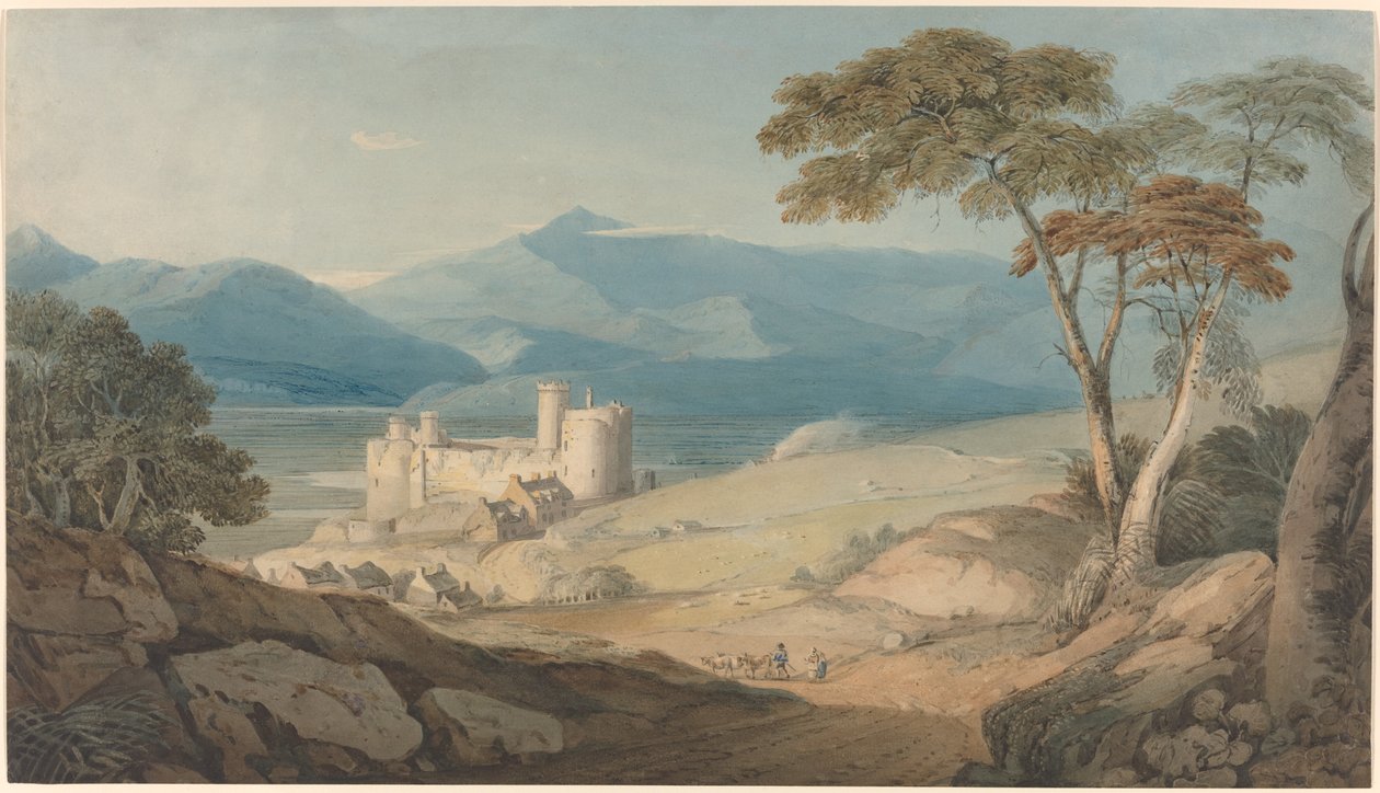Château de Harlech et Snowdon - John Varley