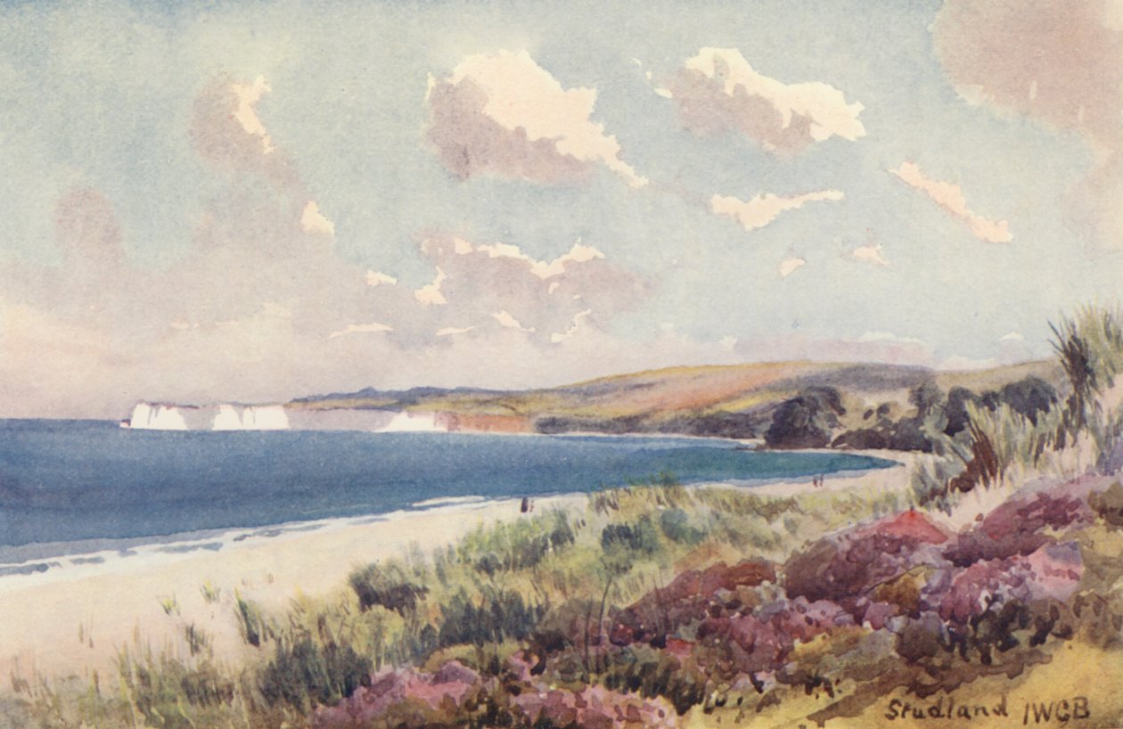 Studland Bay (lithographie couleur) - John W.G. Bond