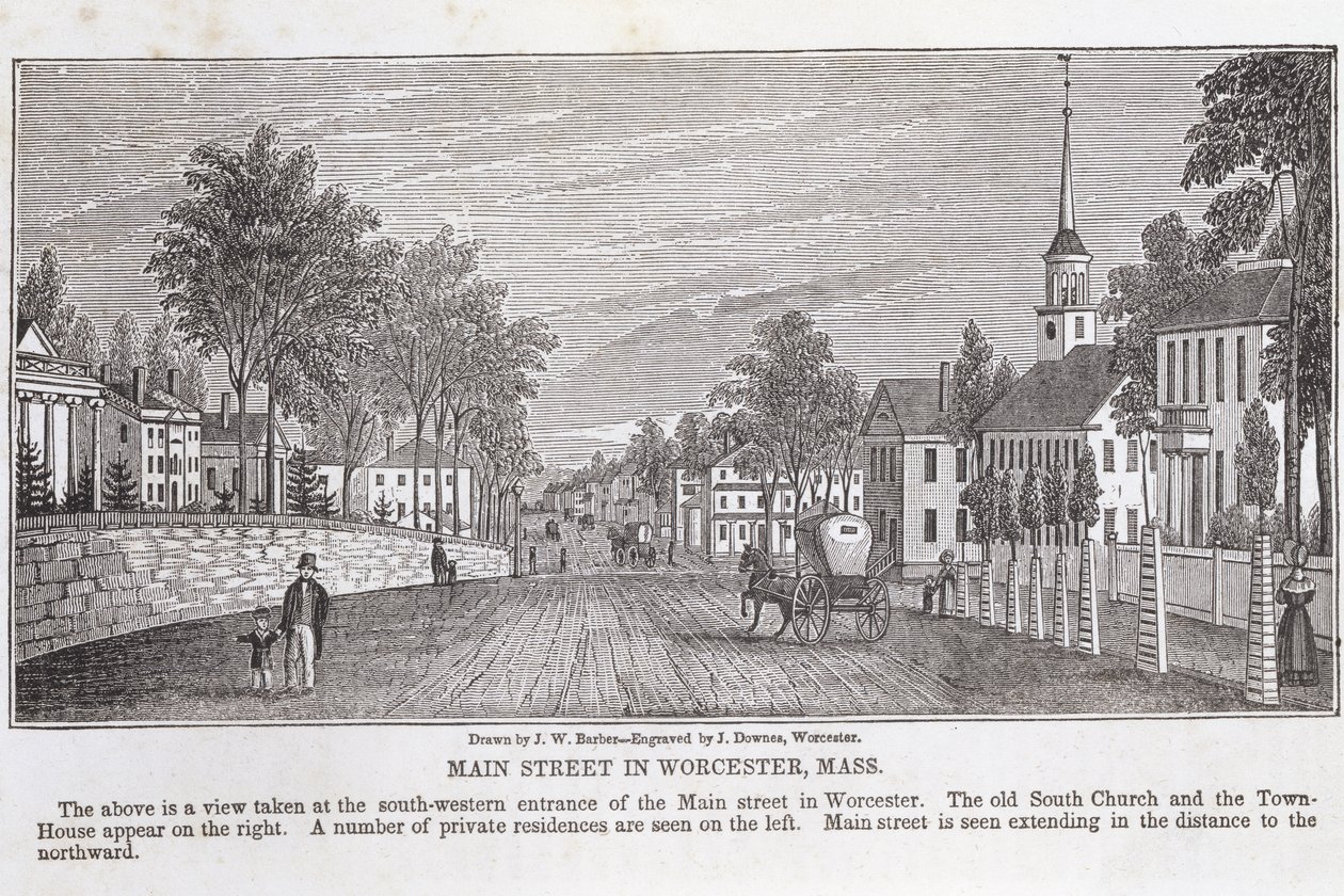 Rue principale à Worcester, de 