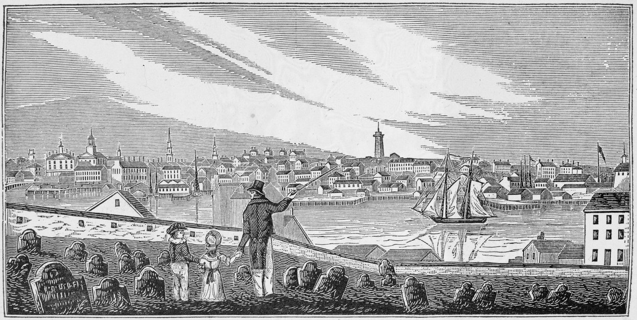 Vue sud de Charlestown, de 