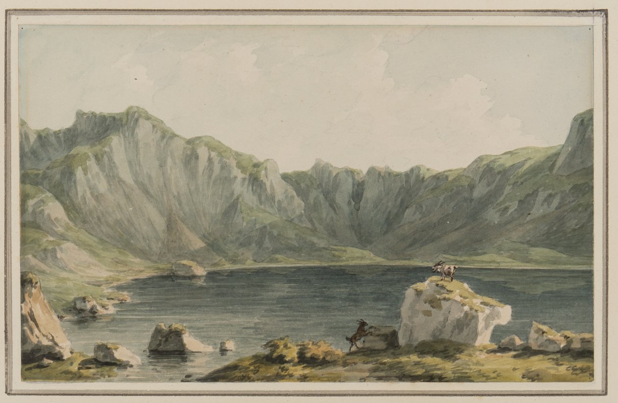 Llyn Idwal, sur le chemin de Llyn Ogwen, Carnarvonshire, vers 1795 - John Warwick Smith