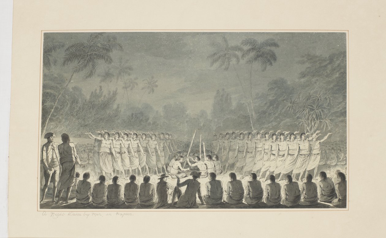 5: Une danse nocturne par des hommes, à Hapaee, d