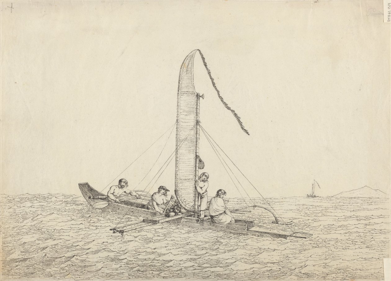 Un canoë à voile d