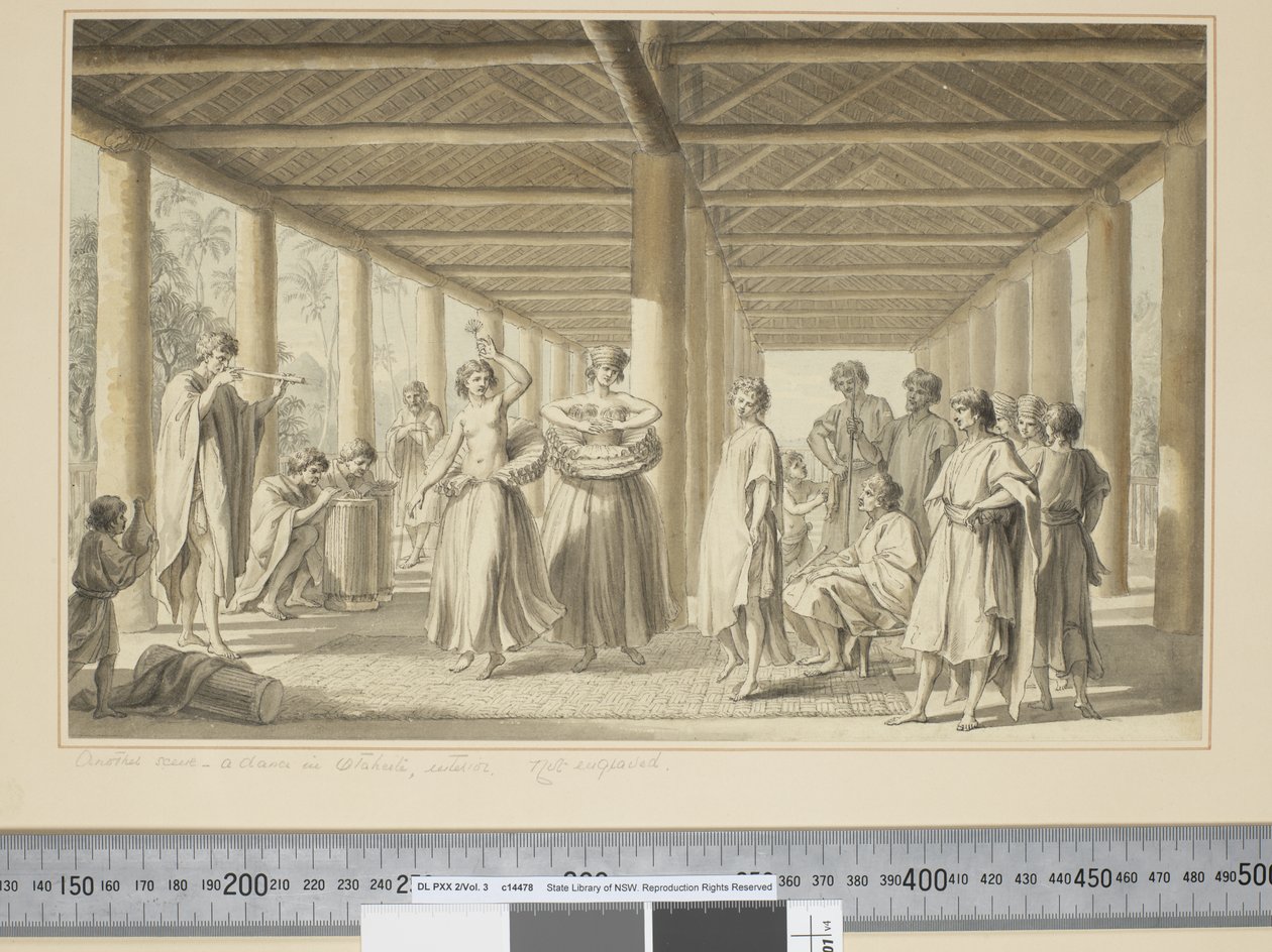 F.14 Une autre scène, une danse à Otaheite, extérieur, vers 1773-84 - John Webber