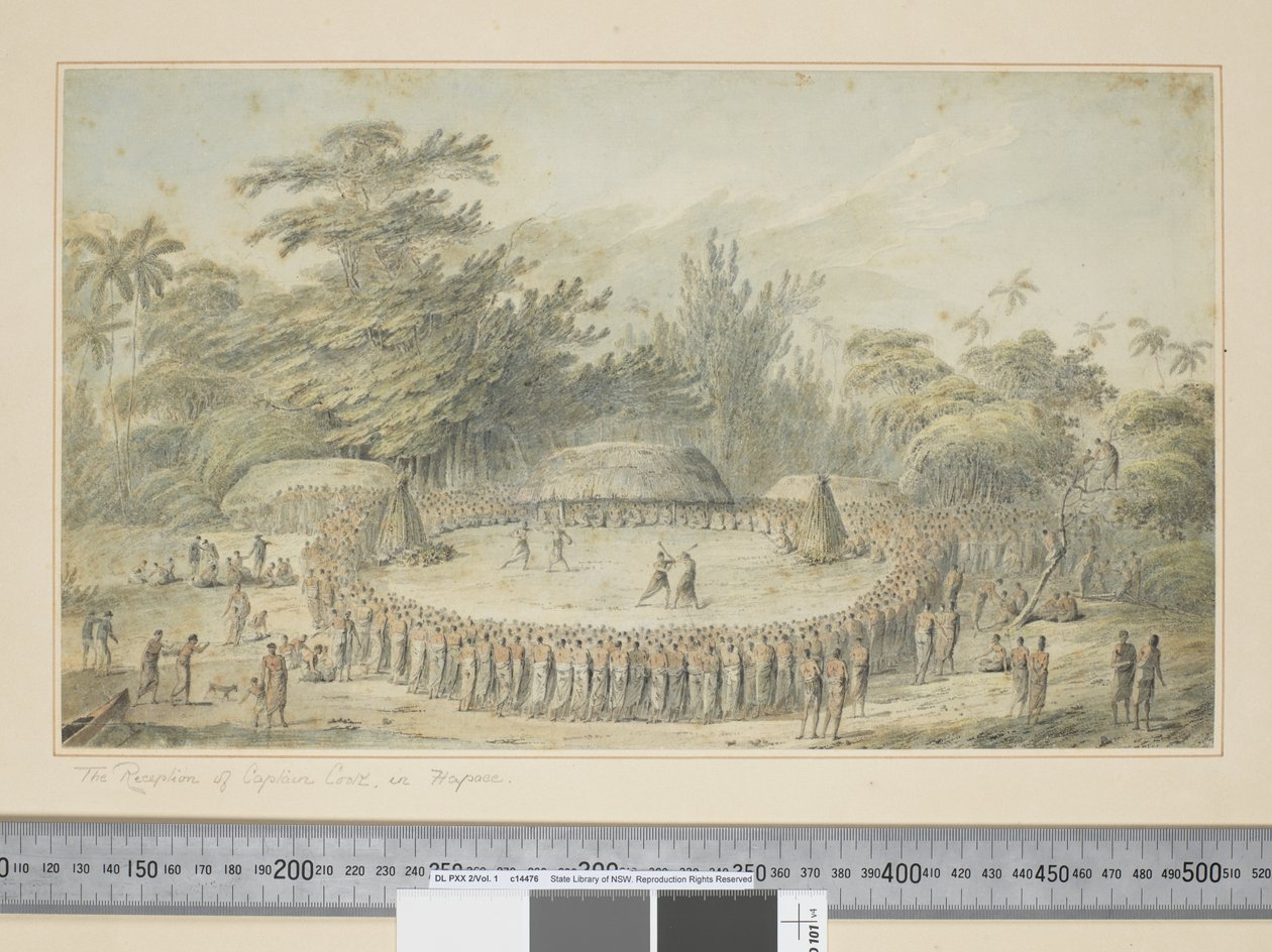 F.4 La réception du capitaine Cook à Hapaee, vers 1773-84 - John Webber