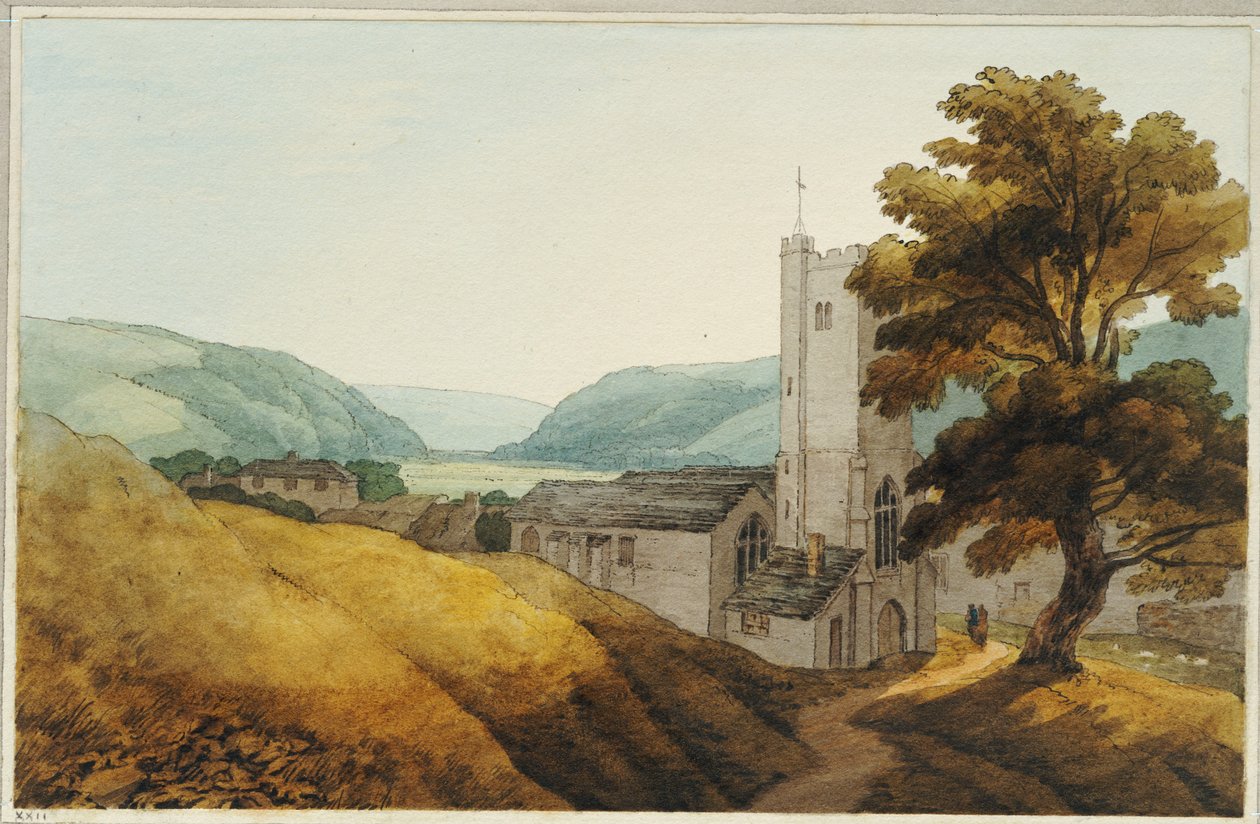 Depuis le cimetière de Dulverton, Somerset, 1800 - John White Abbott