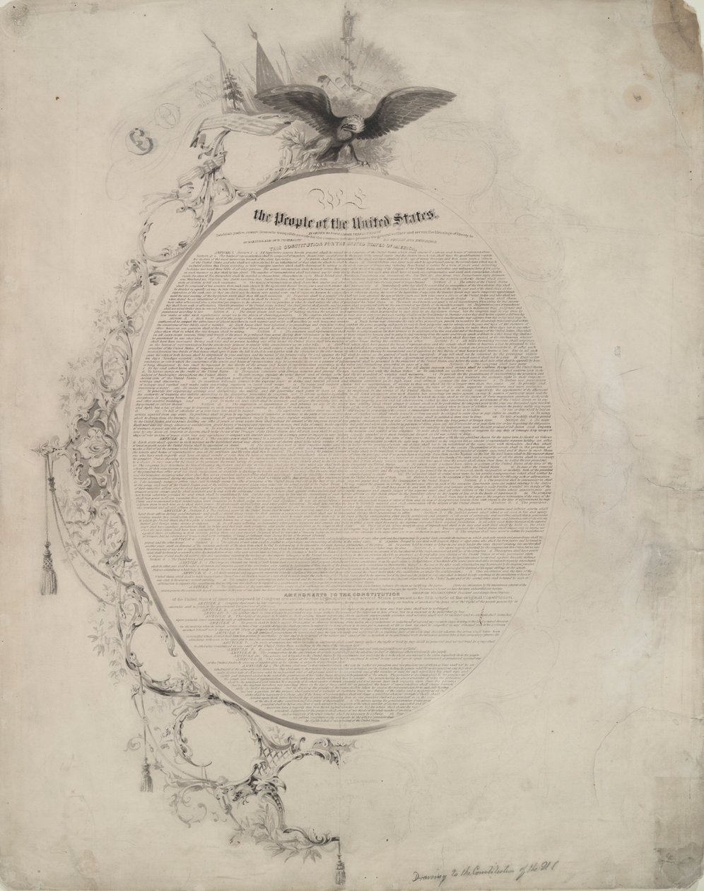 Dessin pour la Constitution des États-Unis - John William Casilear