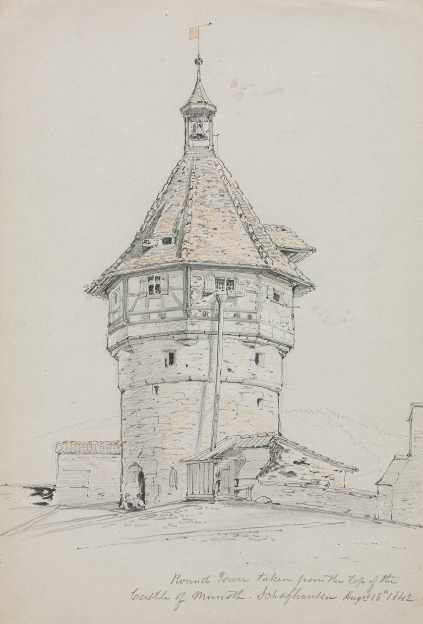 Tour ronde, château de Munoth, Schaffhouse, Suisse - John William Casilear