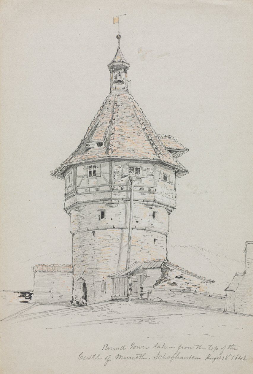 Tour Ronde, Château de Munoth, Schaffhouse, Suisse, 1842 - John William Casilear