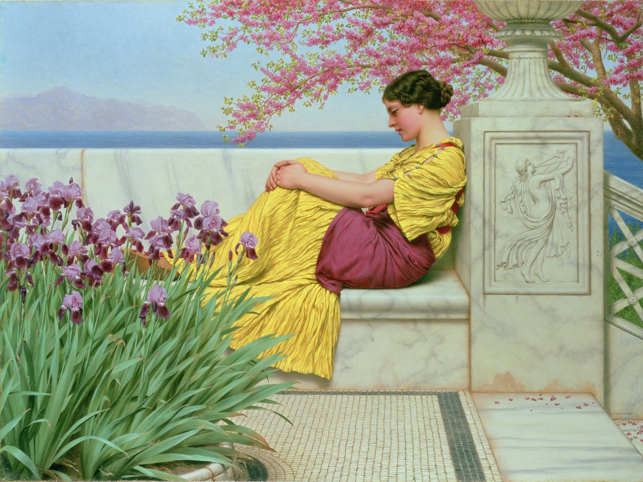 Sous la fleur qui pend à la branche, 1917 - John William Godward