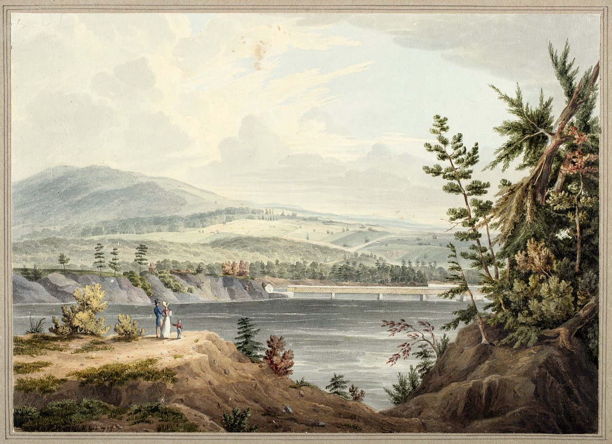 Pont de la rivière Hudson près de Waterford, New York, 1832 - John William Hill
