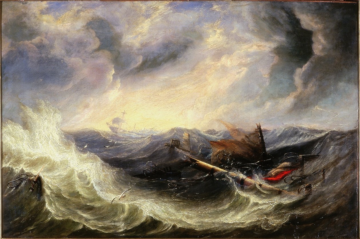 Paysage marin avec épave - John Wilson (attr. to) Carmichael