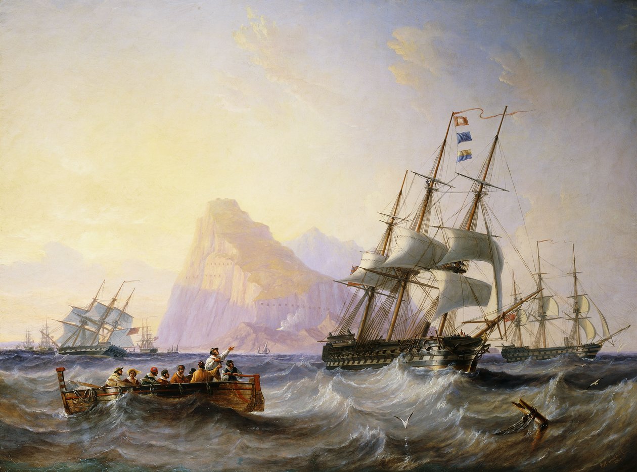 Navires de guerre britanniques au large de Gibraltar, 1855 - John Wilson Carmichael