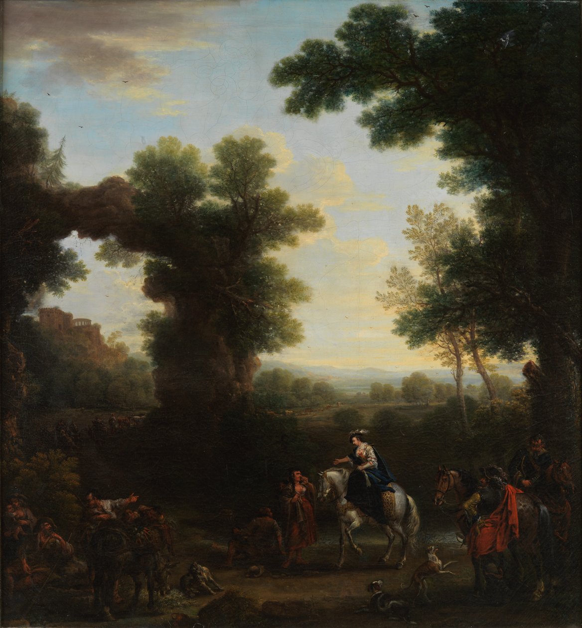 Paysage classique avec des figures roms - John Wootton