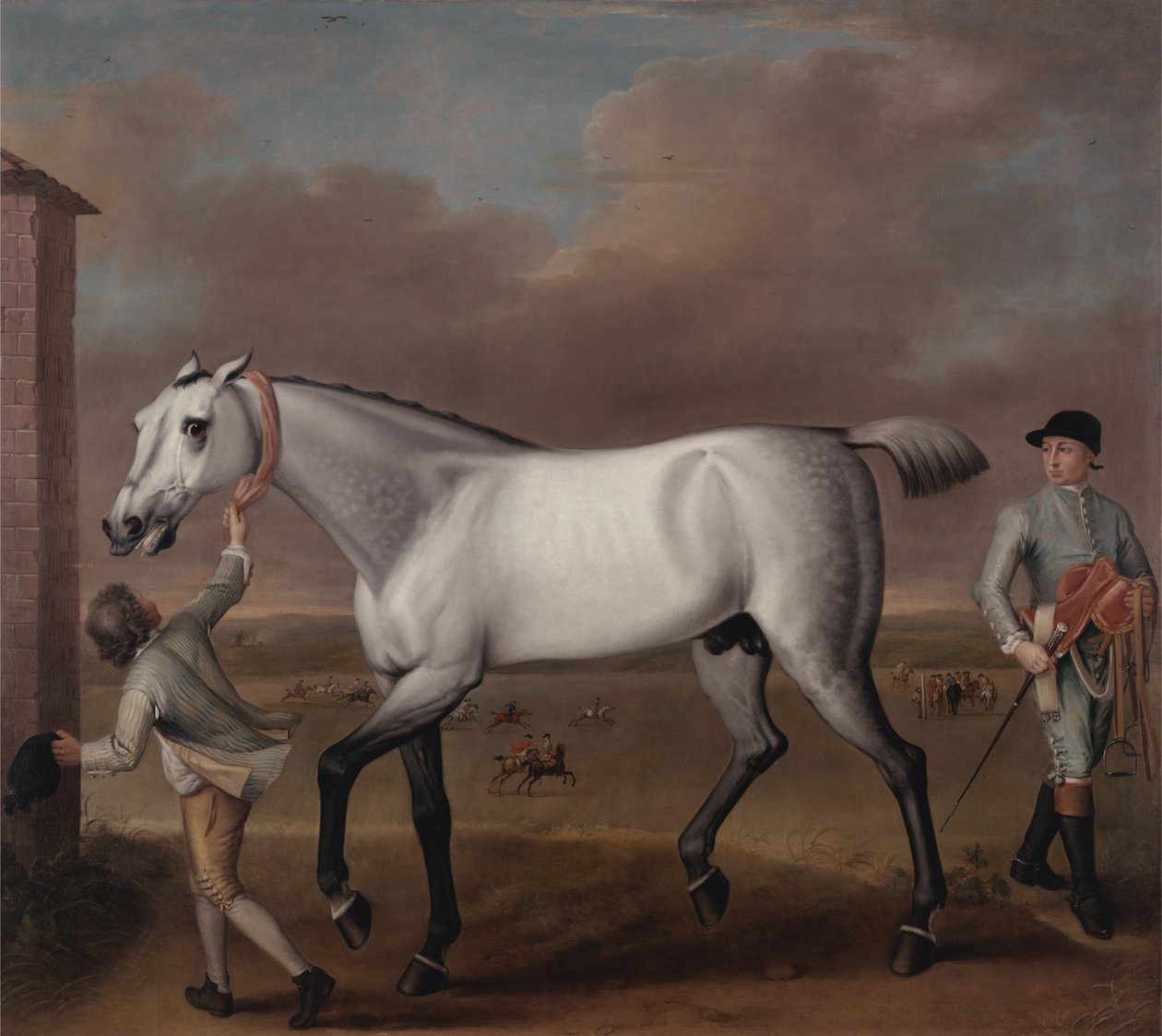 Victorious, le cheval de course gris du duc de Hamilton, à Newmarket - John Wootton